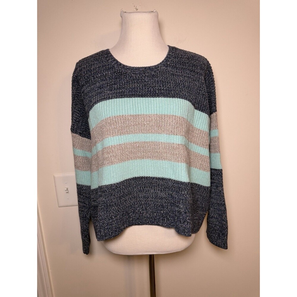 Victoria’s Secret Cotton Knit Striped Sweater Oversized Large Cozy